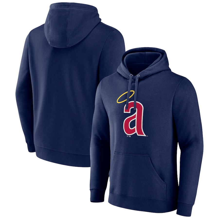 Men's Los Angeles Angels Navy Cooperstown Collection Pullover Hoodie