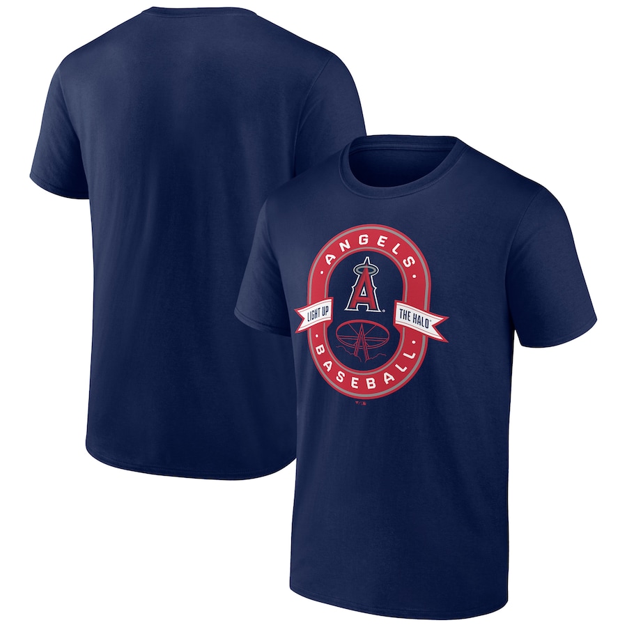 Men's Los Angeles Angels Navy Glory Bound Light Up the Halo T-Shirt