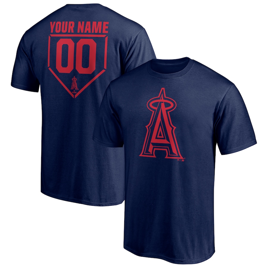 Men's Los Angeles Angels Navy Personalized RBI Logo T-Shirt Men's Los Angeles Angels Navy Personalized RBI Logo T-Shirt