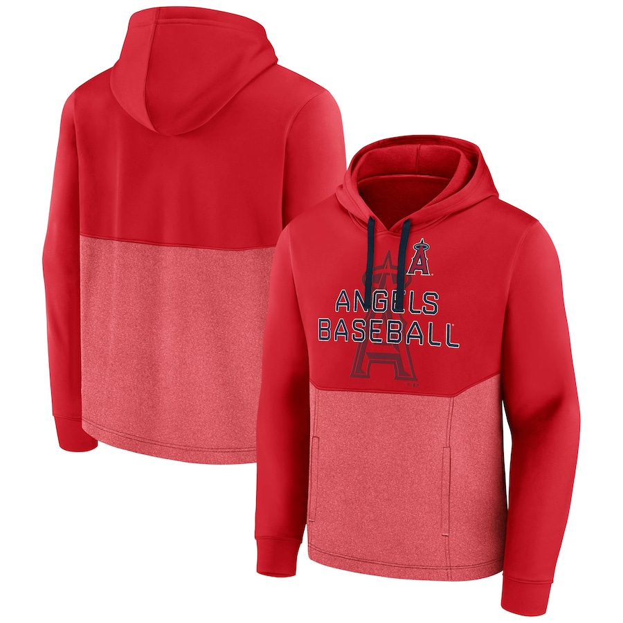 Men's Los Angeles Angels Red Call the Shots Pullover Hoodie Men's Los Angeles Angels Red Call the Shots Pullover Hoodie
