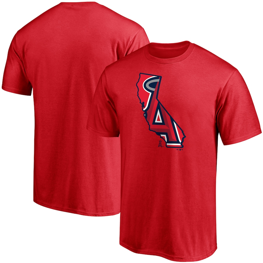 Men's Los Angeles Angels Red Hometown State T-Shirt Men's Los Angeles Angels Red Hometown State T-Shirt