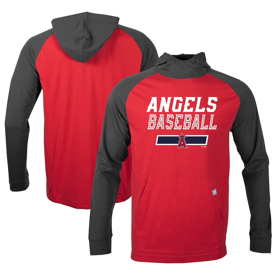 Men's Los Angeles Angels Levelwear Red/Charcoal Uproar Undisputed Pullover Hoodie Men's Los Angeles Angels Levelwear Red/Charcoal Uproar Undisputed Pullover Hoodie