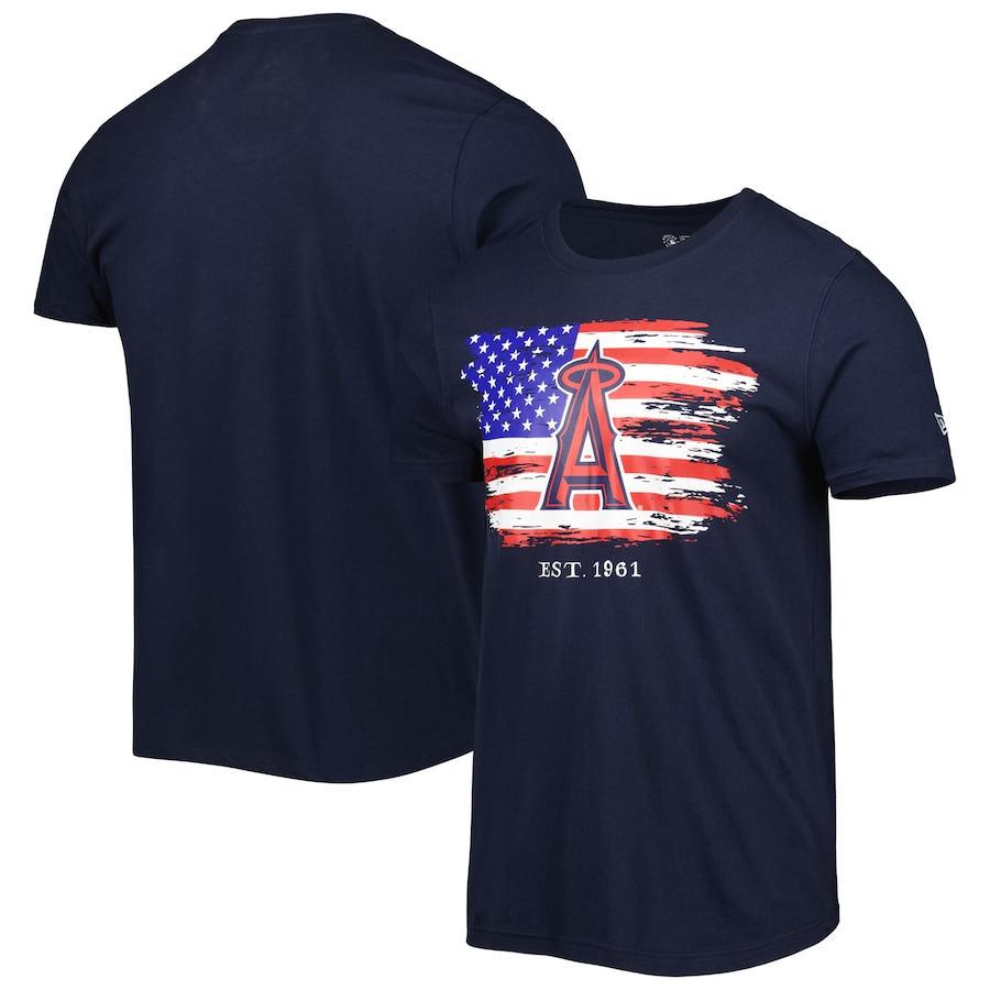 Men's Los Angeles Angels New Era Navy 4th of July Jersey T-Shirt Men's Los Angeles Angels New Era Navy 4th of July Jersey T-Shirt