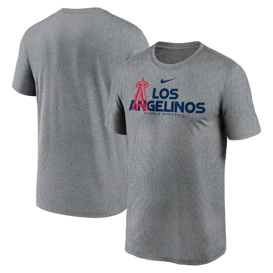 Men's Los Angeles Angels Nike Heathered Charcoal Local Rep Legend Performance T-Shirt Men's Los Angeles Angels Nike Heathered Charcoal Local Rep Legend Performance T-Shirt