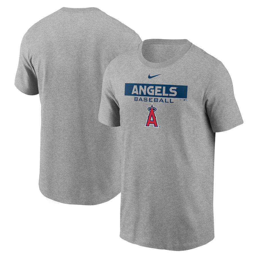 Men's Los Angeles Angels Nike Heathered Gray Team T-Shirt Men's Los Angeles Angels Nike Heathered Gray Team T-Shirt