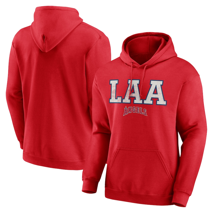 Men's Los Angeles Angels Red Scoreboard Pullover Hoodie Men's Los Angeles Angels Red Scoreboard Pullover Hoodie