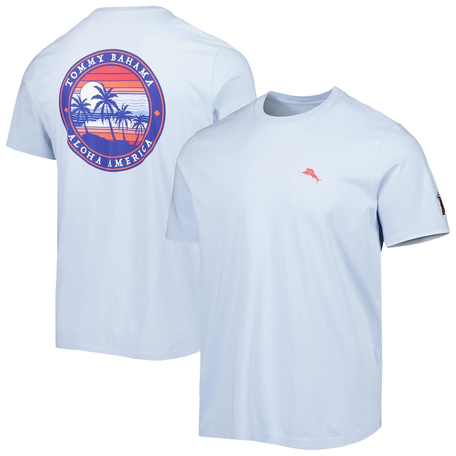 Men's Los Angeles Angels Tommy Bahama Light Blue Aloha America T-Shirt Men's Los Angeles Angels Tommy Bahama Light Blue Aloha America T-Shirt