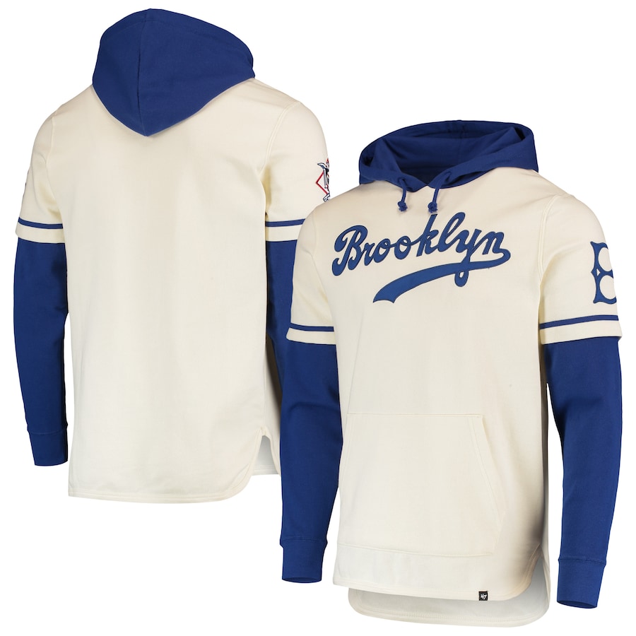 Men's Los Angeles Dodgers '47 Cream Trifecta Shortstop Pullover Hoodie