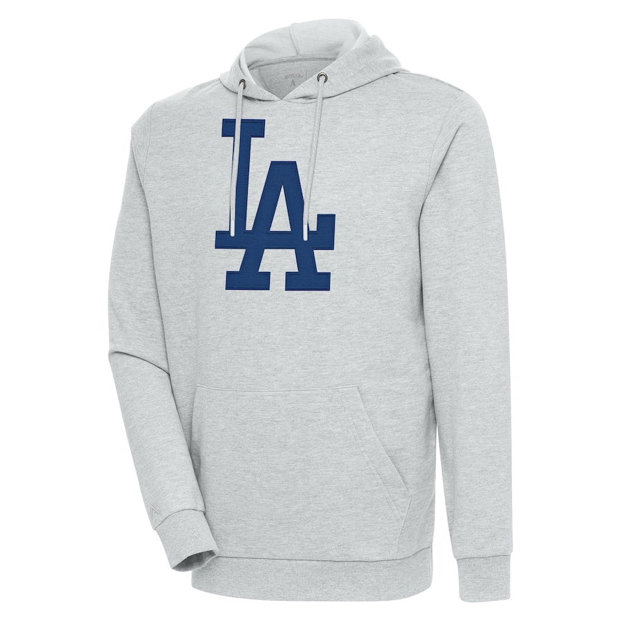 Men's Los Angeles Dodgers Antigua Heather Gray Action Pullover Hoodie