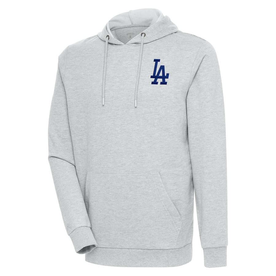 Men's Los Angeles Dodgers Antigua Heather Gray Action Pullover Hoodie