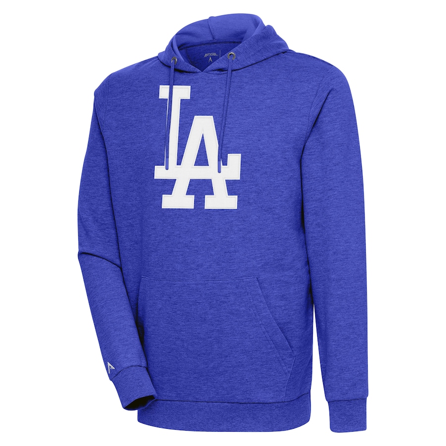 Men's Los Angeles Dodgers Antigua Heather Royal Action Pullover Hoodie