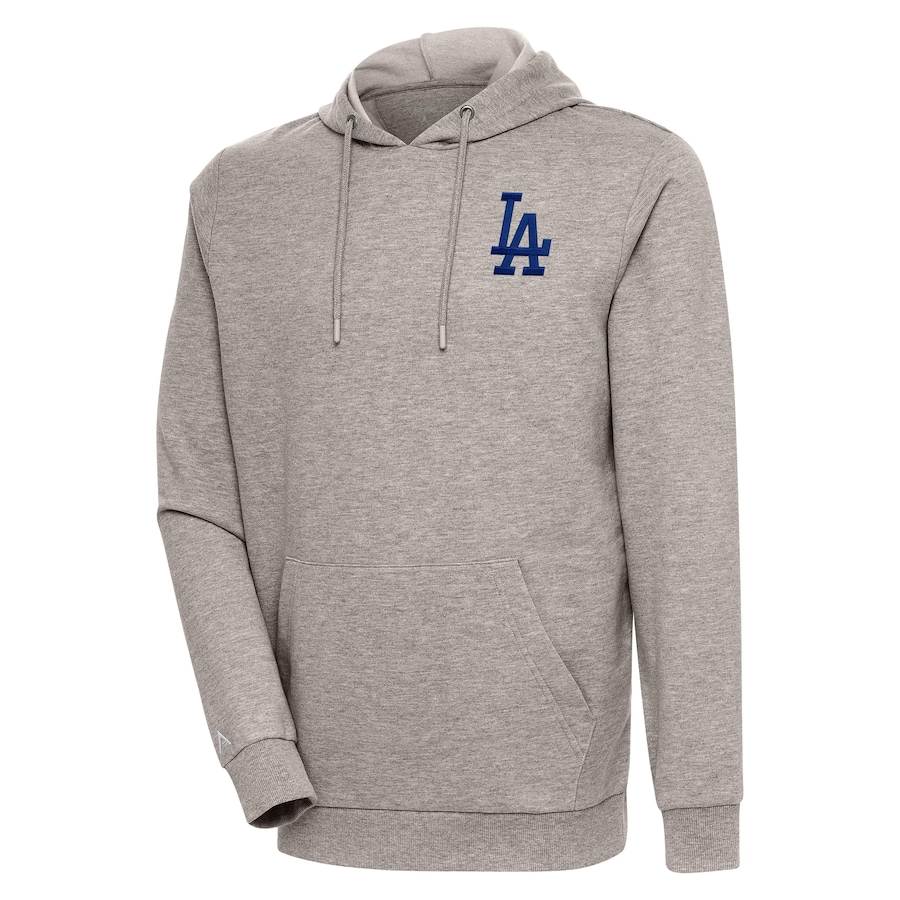 Men's Los Angeles Dodgers Antigua Oatmeal Action Pullover Hoodie