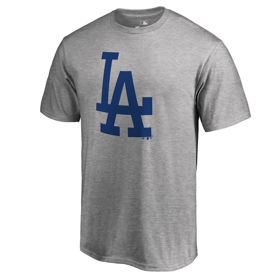 Men's Los Angeles Dodgers Ash Secondary Color Primary Logo 2 T-Shirt Men's Los Angeles Dodgers Ash Secondary Color Primary Logo 2 T-Shirt