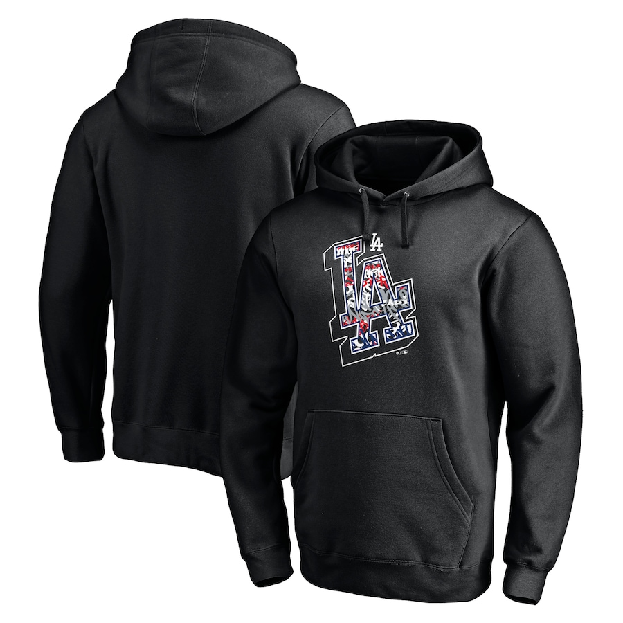 Men's Los Angeles Dodgers Black Team Hometown Collection Tag Pullover Hoodie Men's Los Angeles Dodgers Black Team Hometown Collection Tag Pullover Hoodie