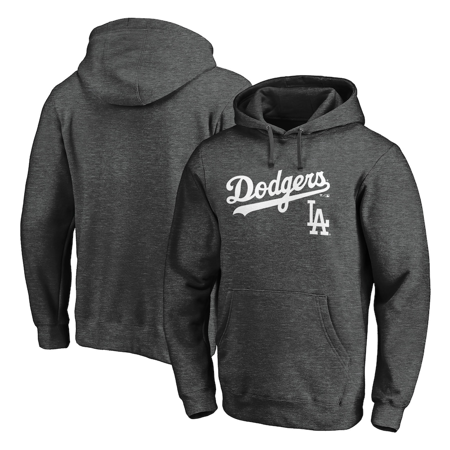 Men's Los Angeles Dodgers Charcoal Team Lock Up Wordmark Pullover Hoodie Men's Los Angeles Dodgers Charcoal Team Lock Up Wordmark Pullover Hoodie