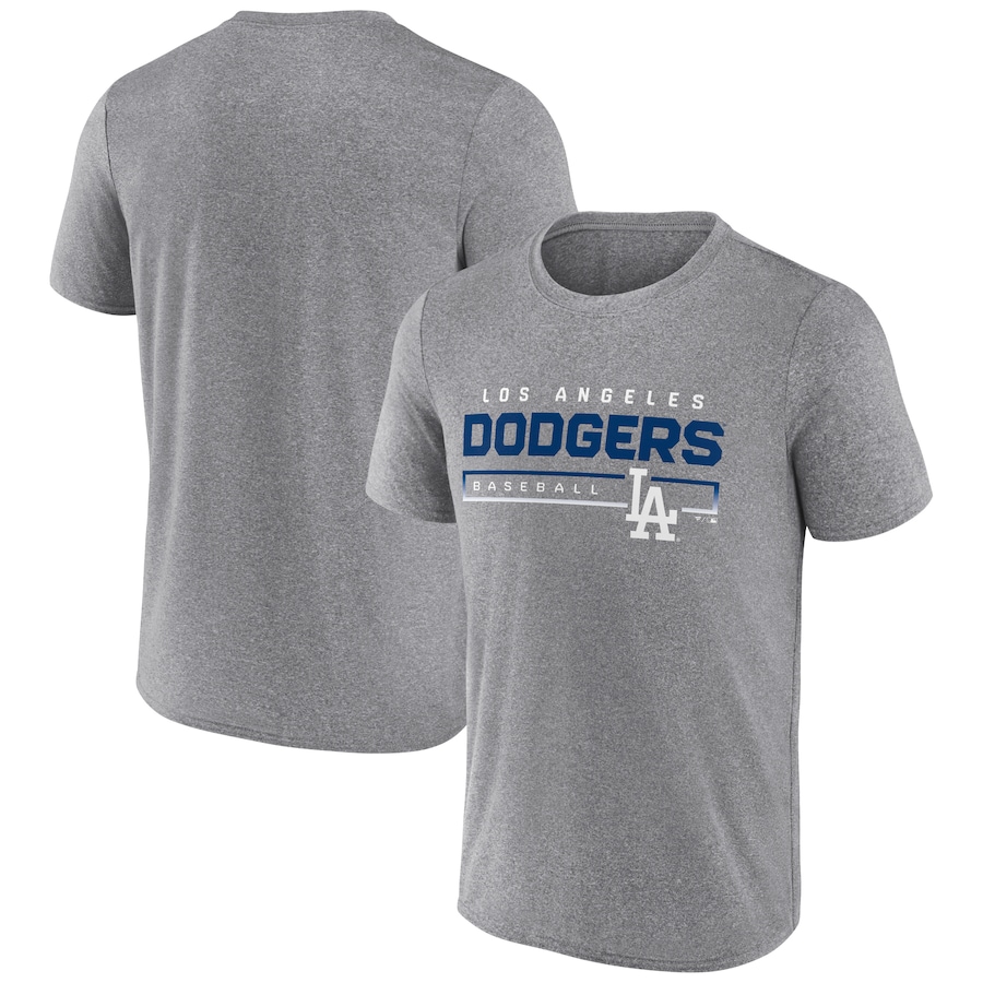 Men's Los Angeles Dodgers Heathered Gray Durable Goods Synthetic T-Shirt Men's Los Angeles Dodgers Heathered Gray Durable Goods Synthetic T-Shirt