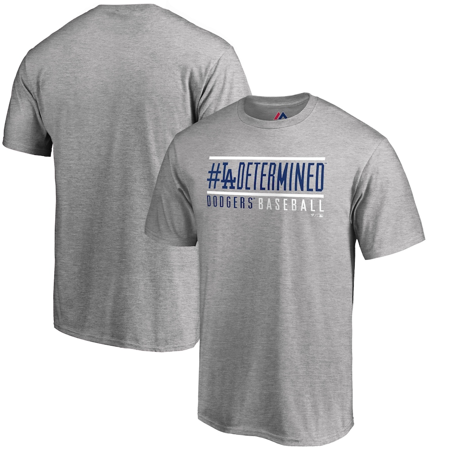 Men's Los Angeles Dodgers Heathered Gray Hometown Collection Determined T-Shirt Men's Los Angeles Dodgers Heathered Gray Hometown Collection Determined T-Shirt