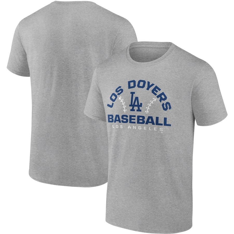 Men's Los Angeles Dodgers Heathered Gray Iconic Go for Two T-Shirt
