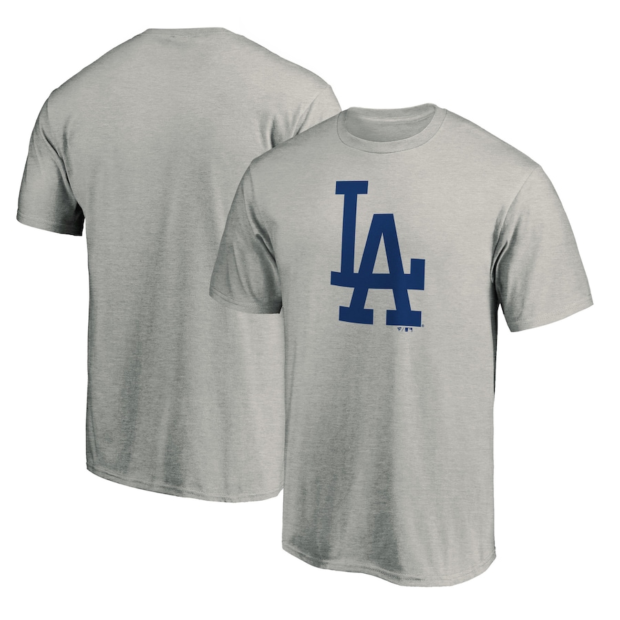 Men's Los Angeles Dodgers Heathered Gray Official Logo T-Shirt Men's Los Angeles Dodgers Heathered Gray Official Logo T-Shirt