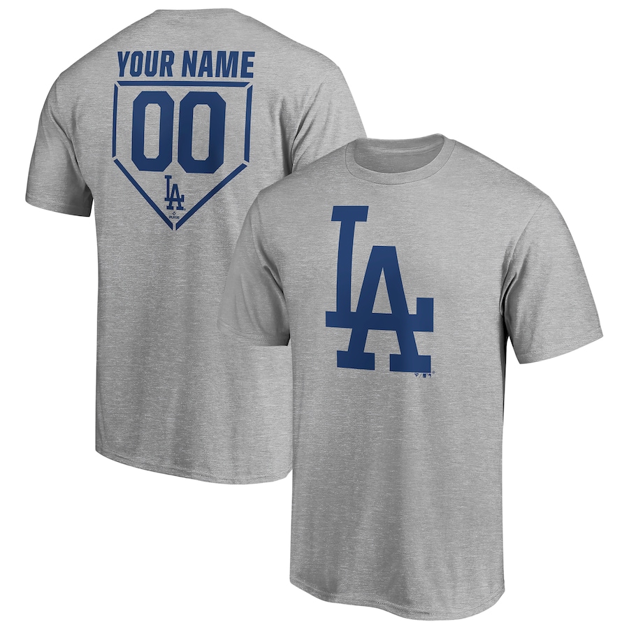 Men's Los Angeles Dodgers Heathered Gray Personalized RBI Logo T-Shirt