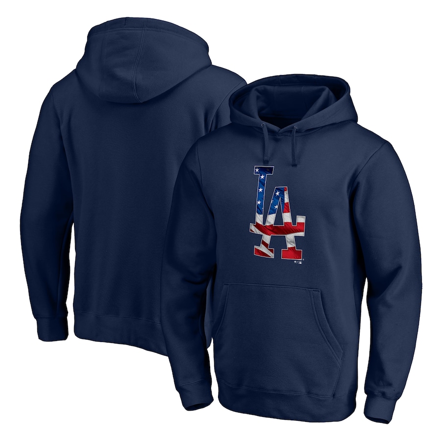 Men's Los Angeles Dodgers Navy Banner Wave Pullover Hoodie Men's Los Angeles Dodgers Navy Banner Wave Pullover Hoodie