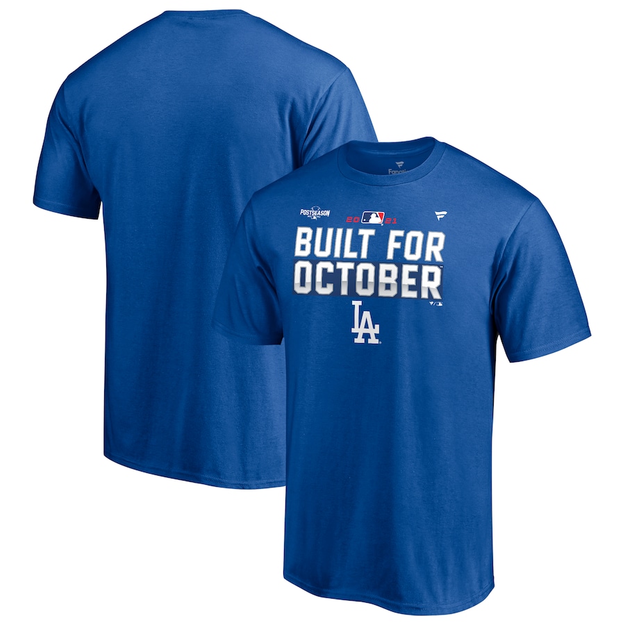 Men's Los Angeles Dodgers Royal 2021 Postseason Locker Room T-Shirt Men's Los Angeles Dodgers Royal 2021 Postseason Locker Room T-Shirt