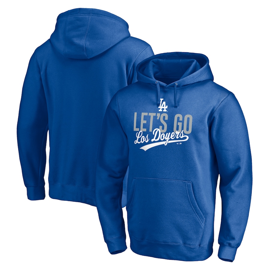 Men's Los Angeles Dodgers Royal Hometown Los Doyers Fitted Pullover Hoodie
