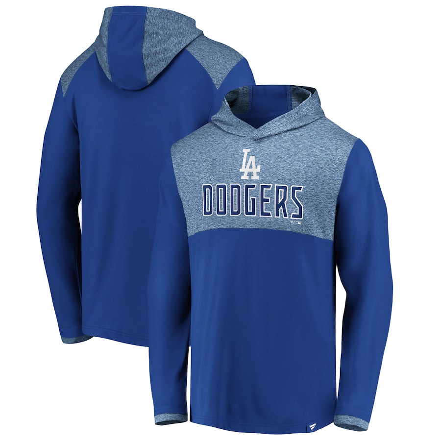 Men's Los Angeles Dodgers Royal Iconic Marbled Clutch Pullover Hoodie