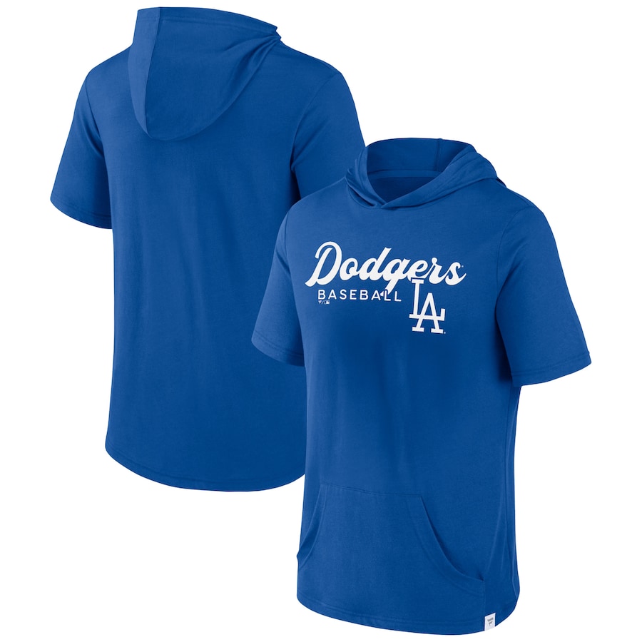 Men's Los Angeles Dodgers Royal Offensive Strategy Short Sleeve Pullover Hoodie Men's Los Angeles Dodgers Royal Offensive Strategy Short Sleeve Pullover Hoodie