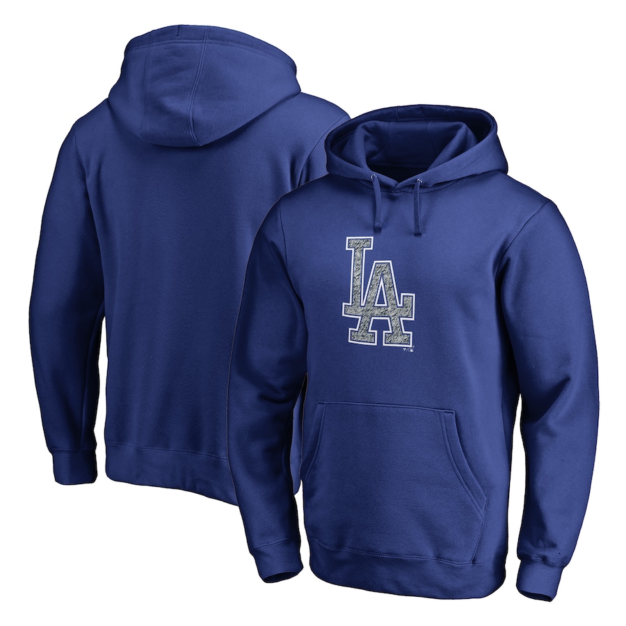 Men's Los Angeles Dodgers Royal Static Logo Pullover Hoodie Men's Los Angeles Dodgers Royal Static Logo Pullover Hoodie