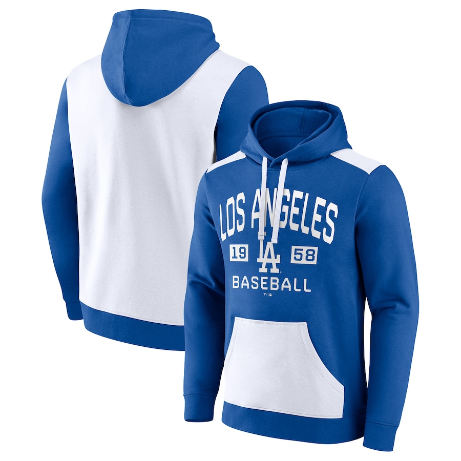 Men's Los Angeles Dodgers Royal/White Chip In Team Pullover Hoodie Men's Los Angeles Dodgers Royal/White Chip In Team Pullover Hoodie