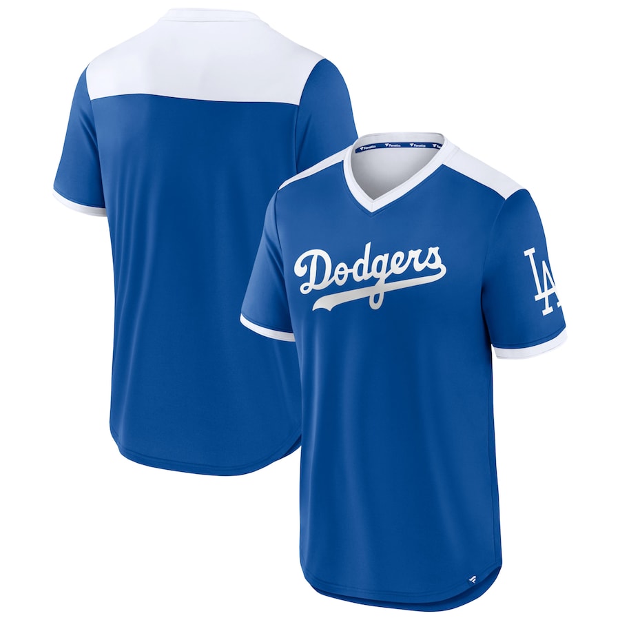 Men's Los Angeles Dodgers Royal/White True Classics Walk-Off V-Neck T-Shirt