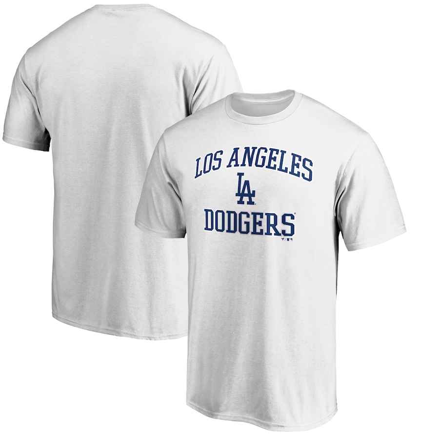 Men's Los Angeles Dodgers White Heart and Soul T-Shirt