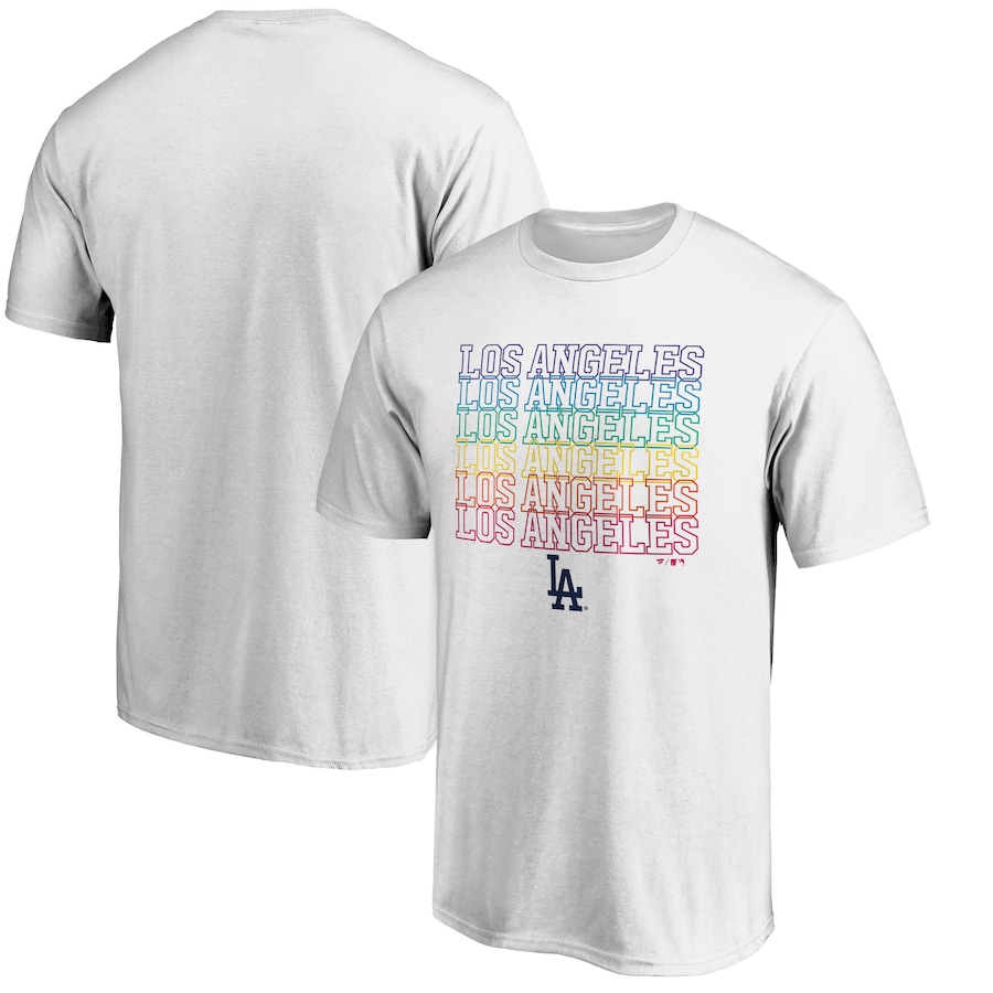 Men's Los Angeles Dodgers White Team City Pride T-Shirt
