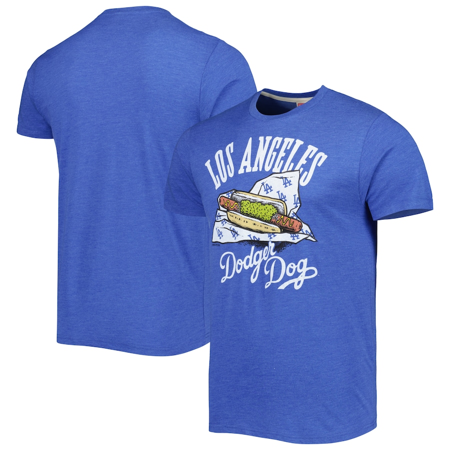 Men's Los Angeles Dodgers Homage Royal Hyper Local Tri-Blend T-Shirt