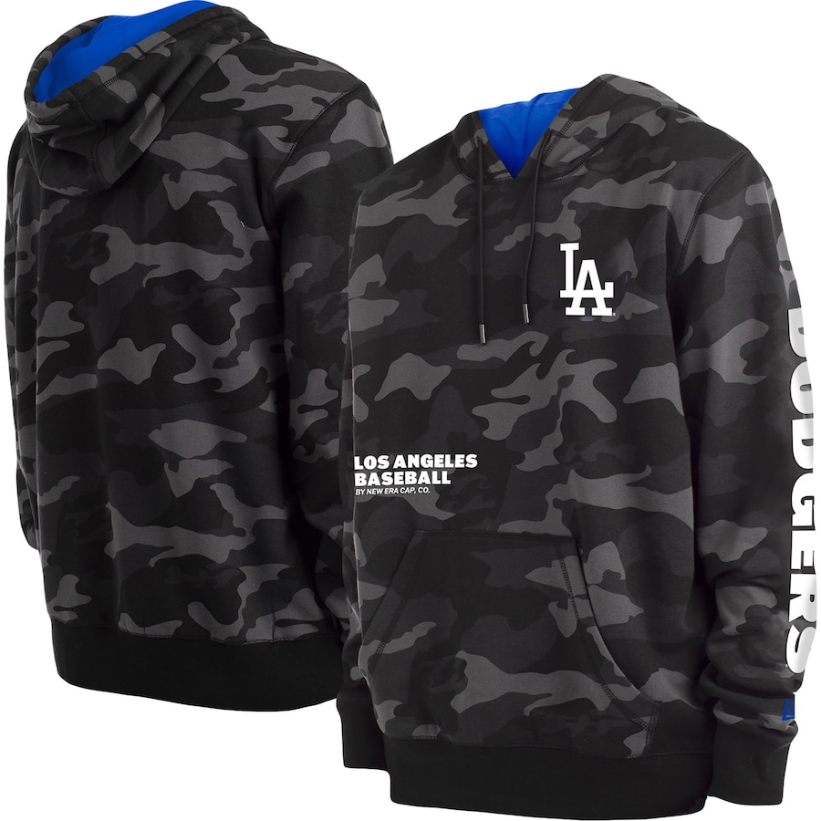 Men's Los Angeles Dodgers New Era Black Camo Pullover Hoodie Men's Los Angeles Dodgers New Era Black Camo Pullover Hoodie