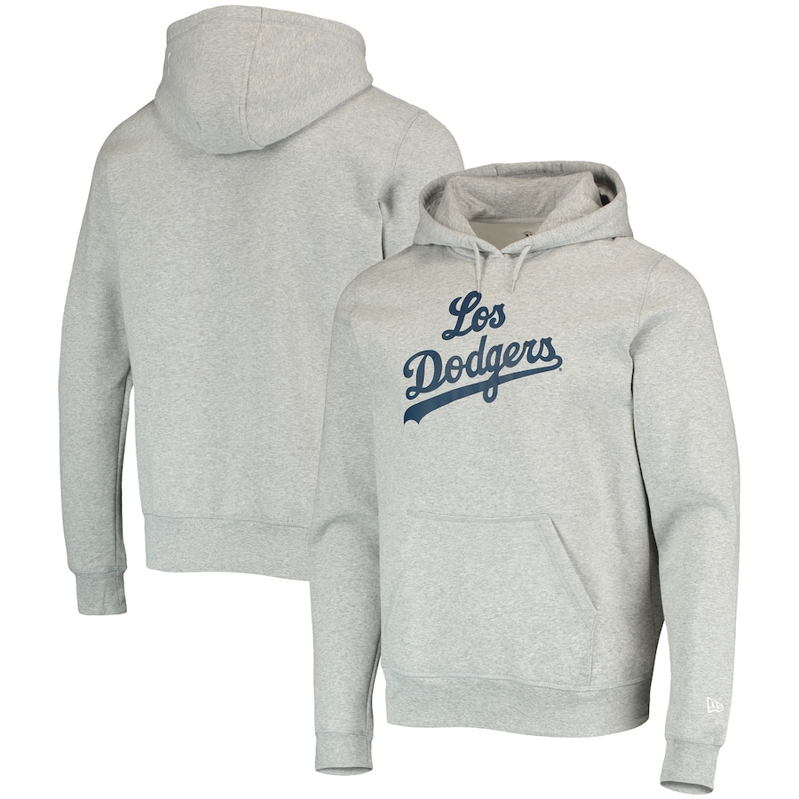 Men's Los Angeles Dodgers New Era Heathered Gray City Connect Pullover Hoodie Men's Los Angeles Dodgers New Era Heathered Gray City Connect Pullover Hoodie