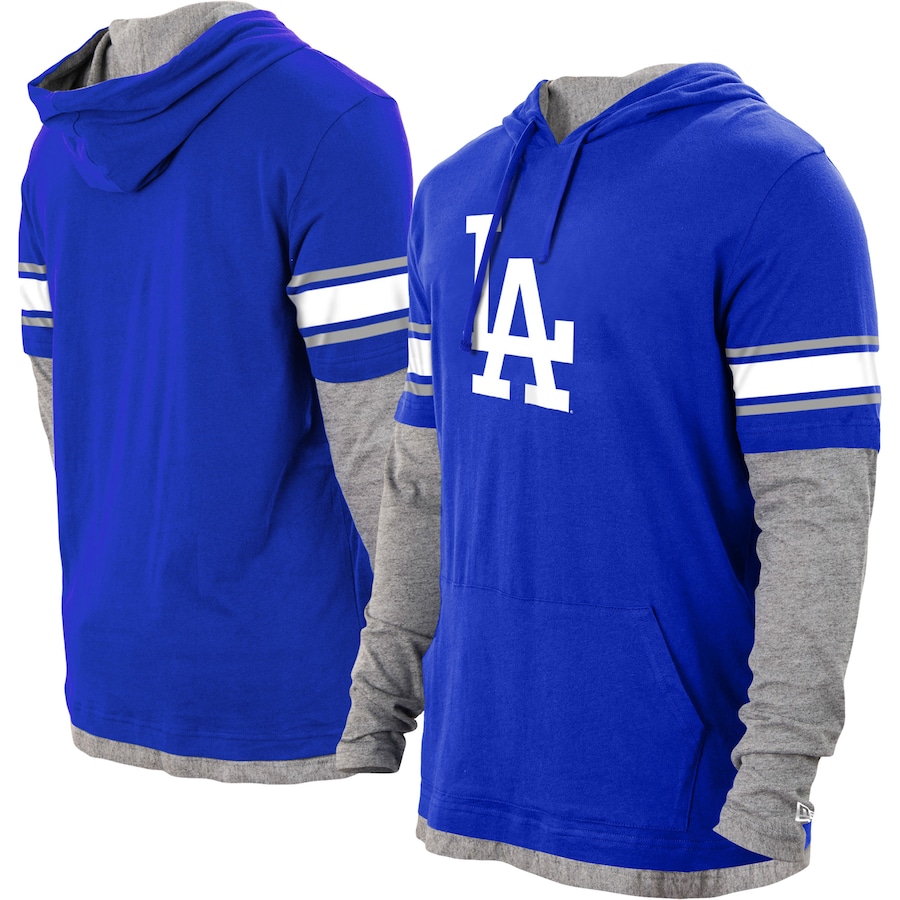 Men's Los Angeles Dodgers New Era Royal Twofer Pullover Hoodie