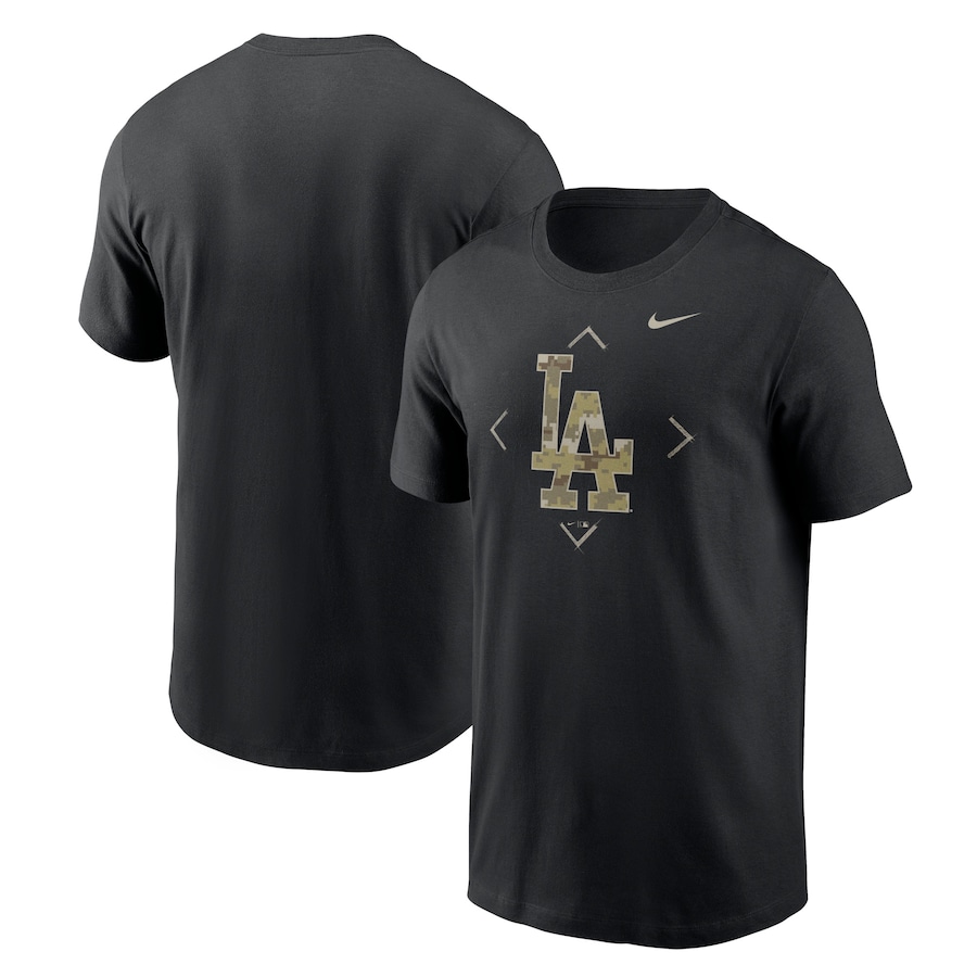 Men's Los Angeles Dodgers Nike Black Camo Logo T-Shirt Men's Los Angeles Dodgers Nike Black Camo Logo T-Shirt