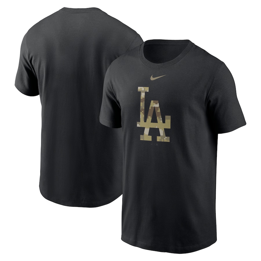 Men's Los Angeles Dodgers Nike Black Camo Logo Team T-Shirt Men's Los Angeles Dodgers Nike Black Camo Logo Team T-Shirt