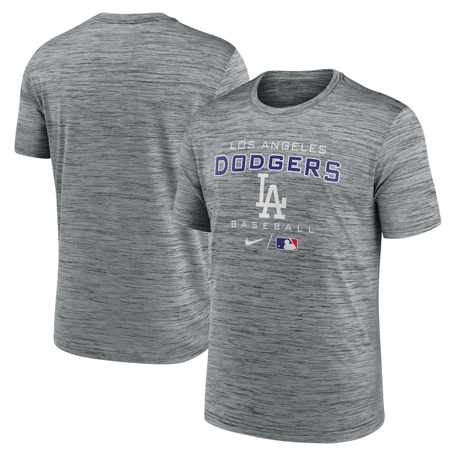 Men's Los Angeles Dodgers Nike Charcoal Authentic Collection Velocity Practice Performance T-Shirt