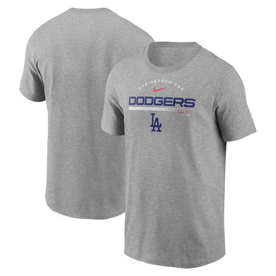 Men's Los Angeles Dodgers Nike Heather Gray Team Engineered Performance T-Shirt