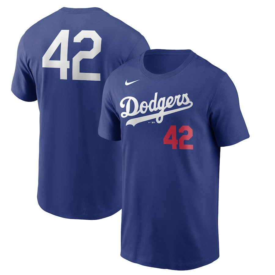 Men's Los Angeles Dodgers Nike Royal Jackie Robinson Day Team 42 T-Shirt Men's Los Angeles Dodgers Nike Royal Jackie Robinson Day Team 42 T-Shirt