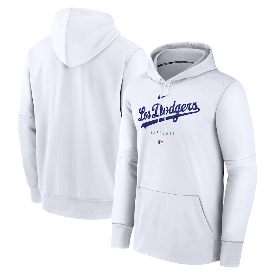 Men's Los Angeles Dodgers Nike White 2023 City Connect Pregame Performance Pullover Hoodie Men's Los Angeles Dodgers Nike White 2023 City Connect Pregame Performance Pullover Hoodie