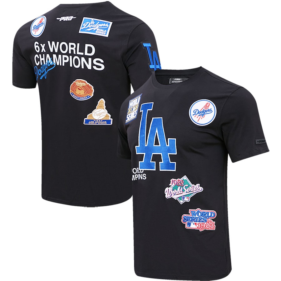 Men's Los Angeles Dodgers Pro Standard Black Championship T-Shirt Men's Los Angeles Dodgers Pro Standard Black Championship T-Shirt