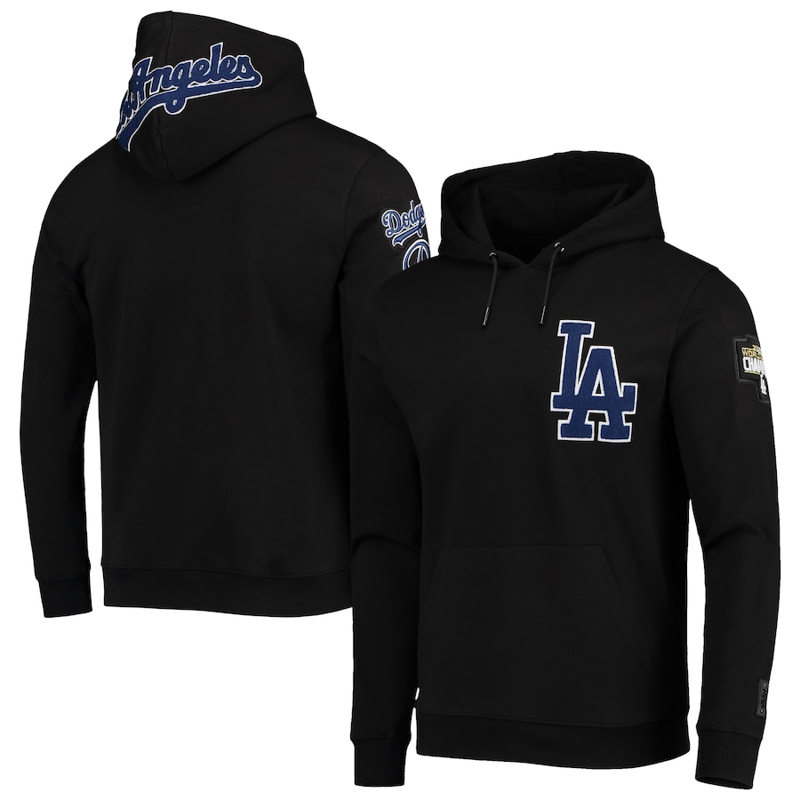 Men's Los Angeles Dodgers Pro Standard Black Team Logo Pullover Hoodie Men's Los Angeles Dodgers Pro Standard Black Team Logo Pullover Hoodie