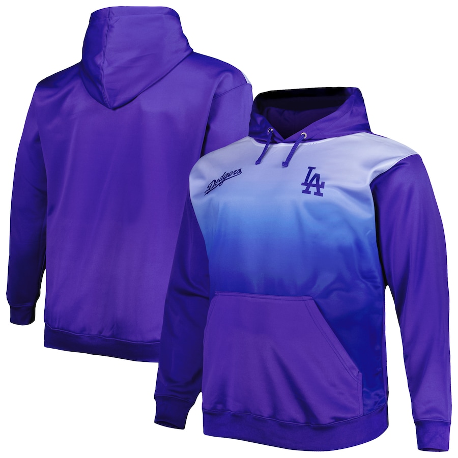 Men's Los Angeles Dodgers Royal Fade Sublimated Fleece Pullover Hoodie Men's Los Angeles Dodgers Royal Fade Sublimated Fleece Pullover Hoodie