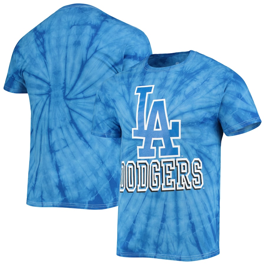 Men's Los Angeles Dodgers Stitches Royal Spider Tie-Dye T-Shirt