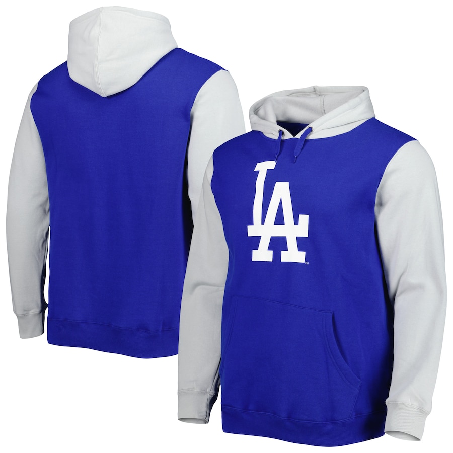 Men's Los Angeles Dodgers Stitches Royal/Gray Team Pullover Hoodie Men's Los Angeles Dodgers Stitches Royal/Gray Team Pullover Hoodie