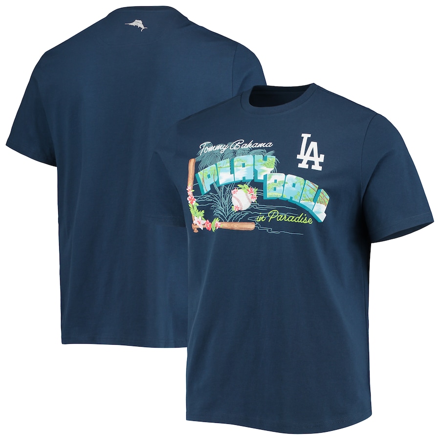Men's Los Angeles Dodgers Tommy Bahama Navy Play Ball T-Shirt
